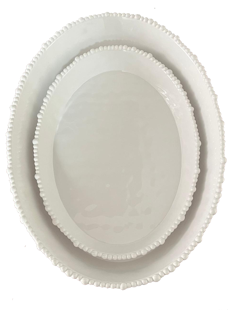 Melamine beaded oval bowl L51