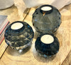 Ball tealight holders glass 12cm