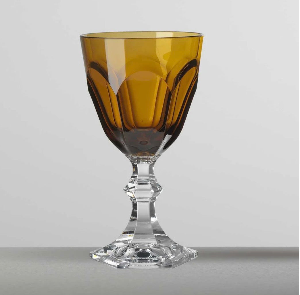 Mario L wine glass set of 6 amber