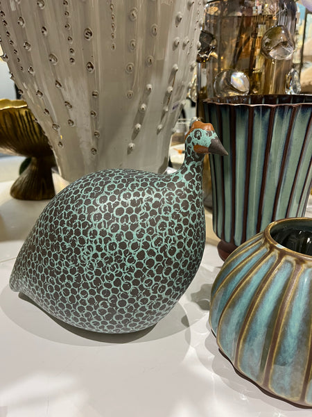 Guinea fowl grey spotted blue Medium