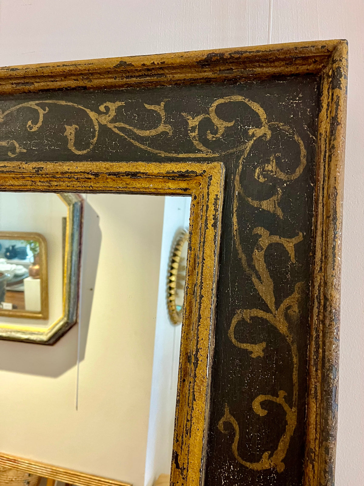 Italian hand painted mirrors pair W89