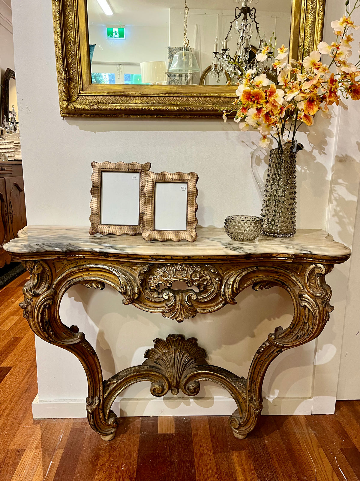 French antique giltwood console