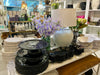 Melamine beaded black platter 40cm