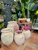 Urn Olive Jar Ivory stone patina H60