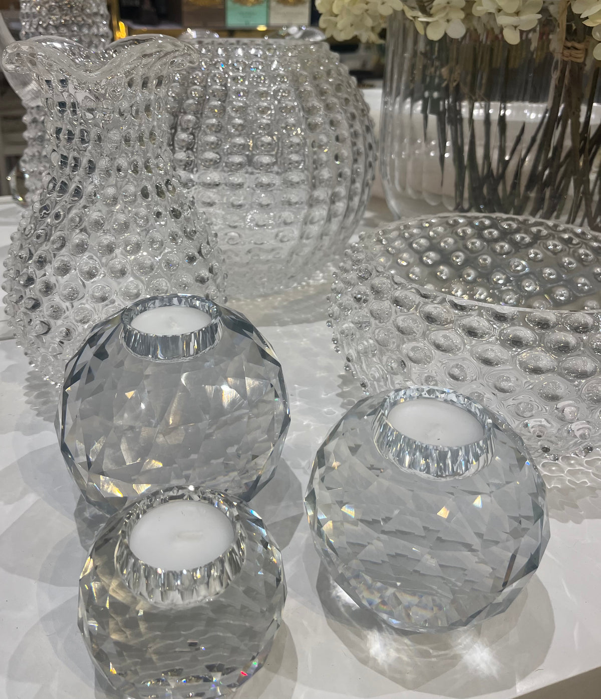 Tea light holders glass 12cm