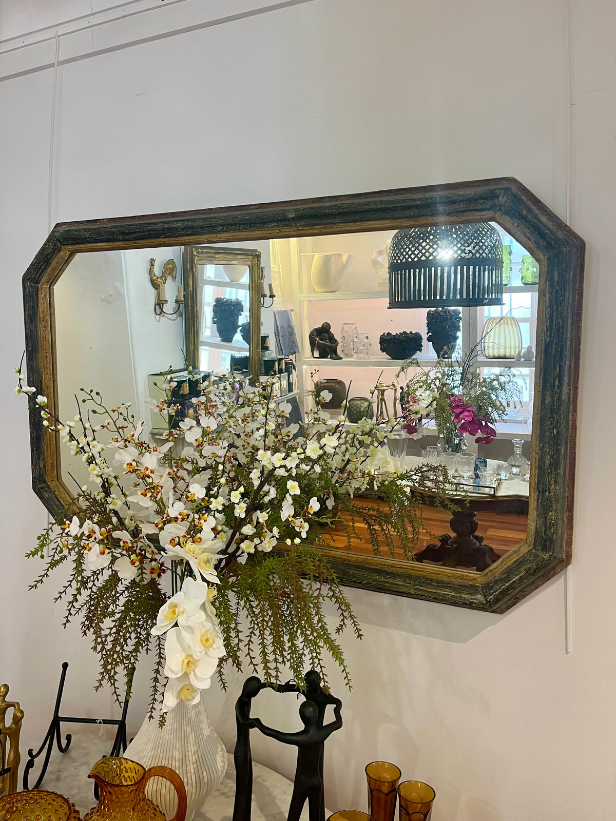 Italian octagonal mirror H145 W89