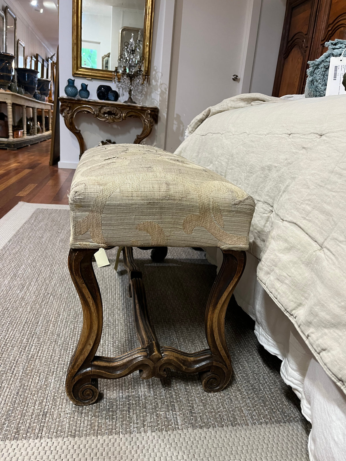 French Louis XIV walnut stool