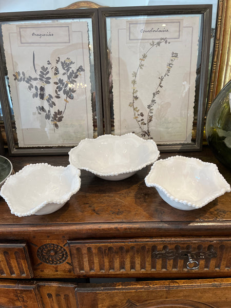 Melamine pearl beaded bowls set of 3