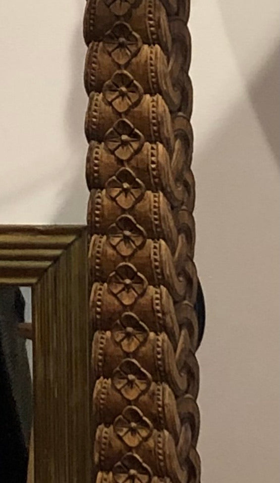 Timber carved pillar base and shade