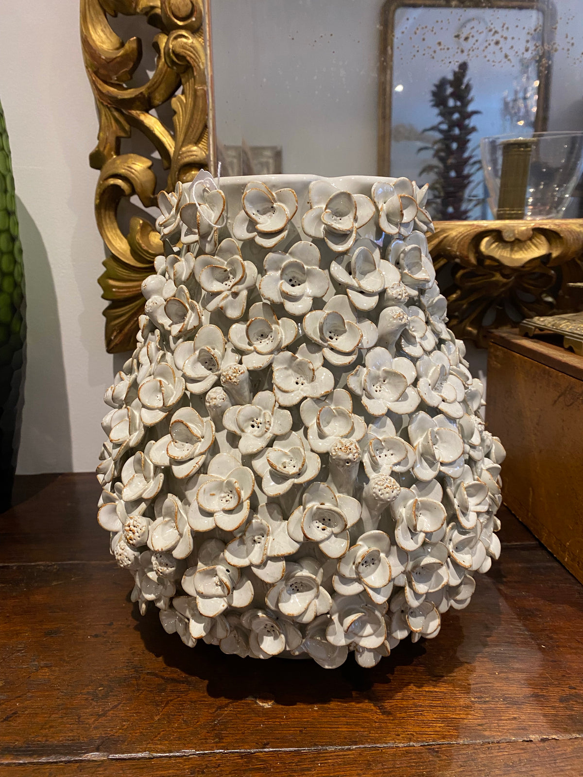 Vase daisy white H31