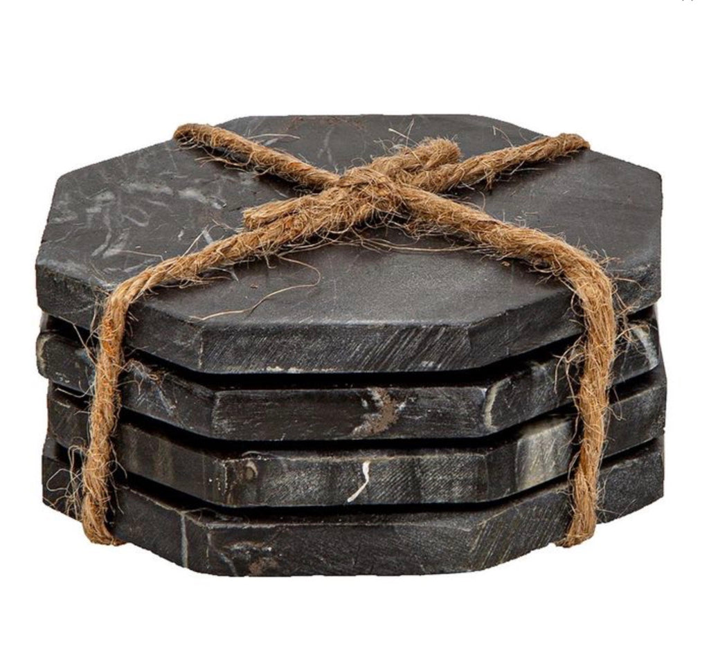 Marble coasters black