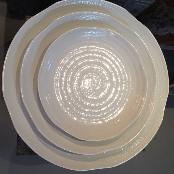 Platter White round melamine XL