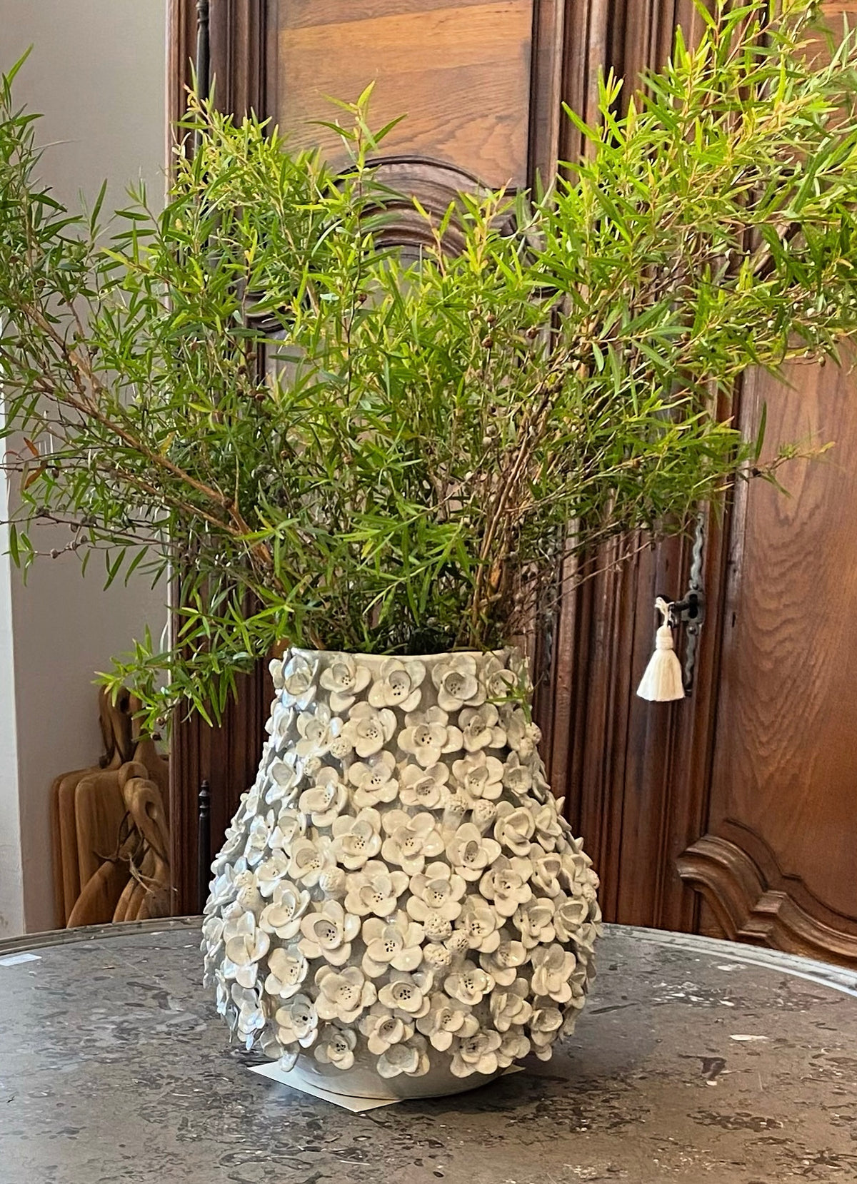 Vase daisy white H31