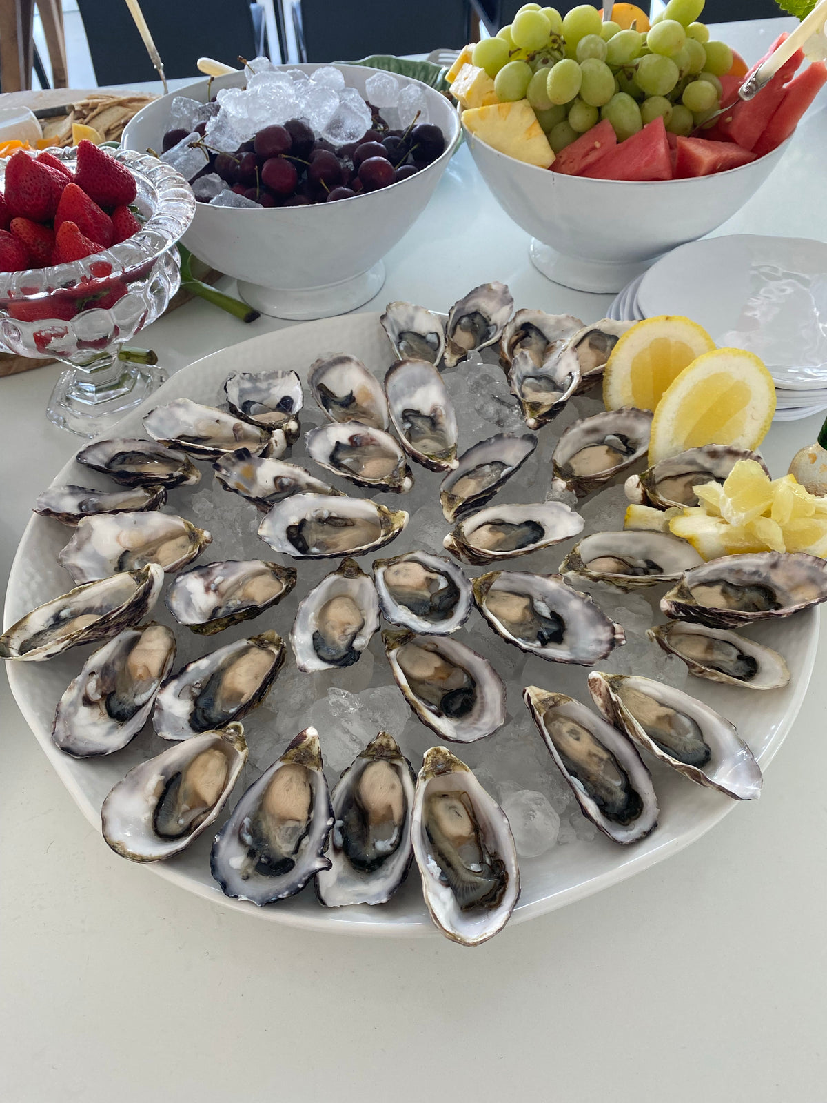 Platter White round melamine XL