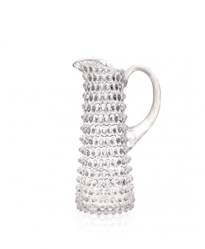 Jug tall glass hobnail 1L