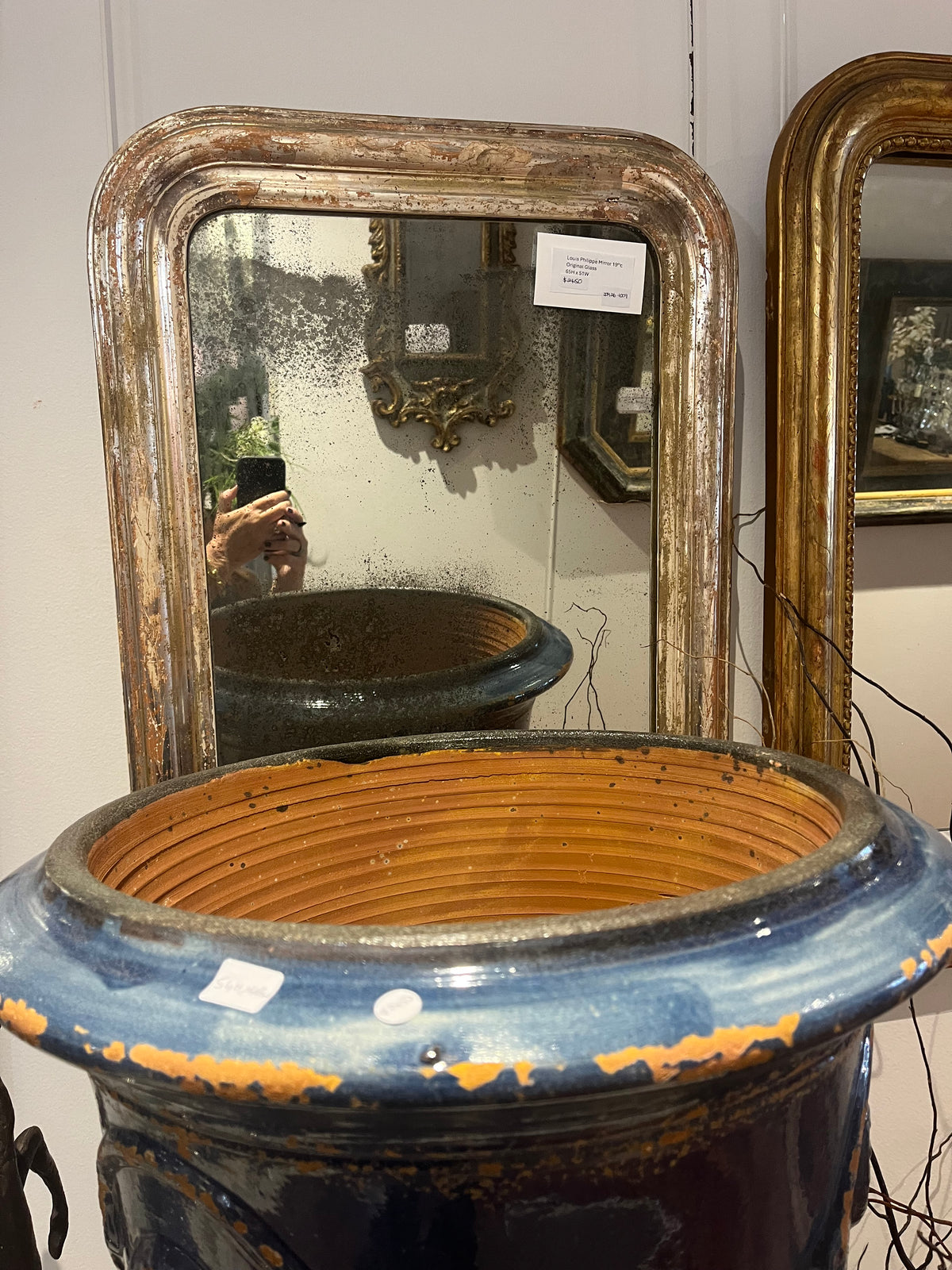 ✅French Silver antique mirror H65 W51