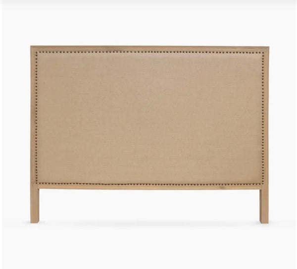 Bedhead timber & fabric Ivory