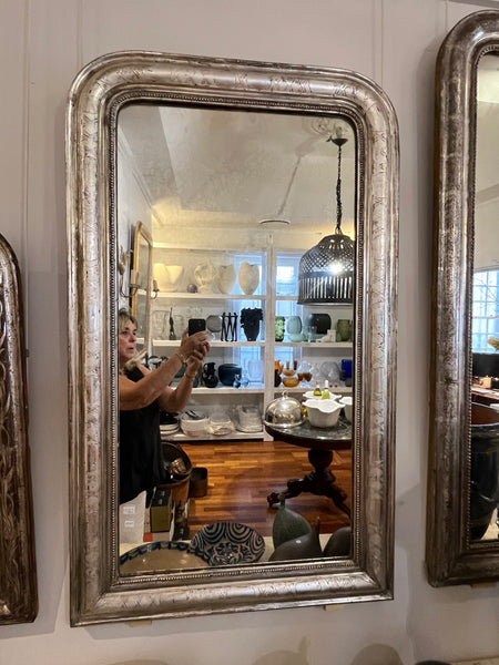 French Silver antique mirror H120 W72
