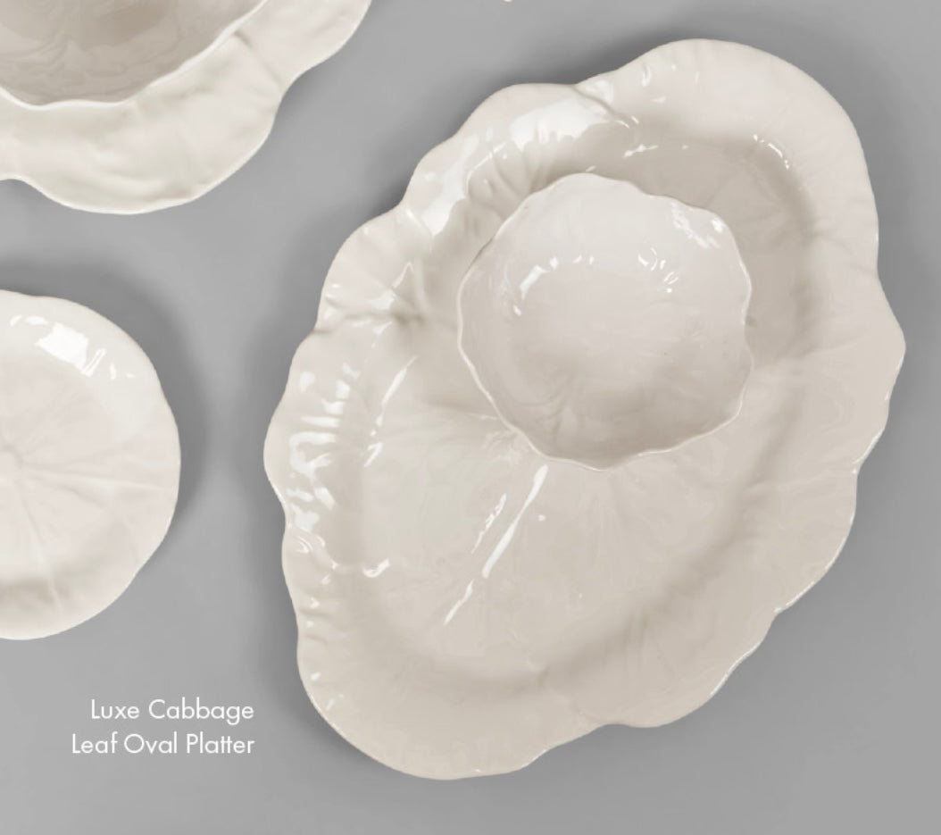 Melamine Cabbage leaf oval platter 50cm