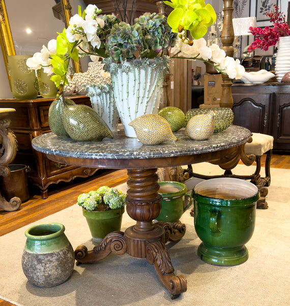 French table marble top D103 H73