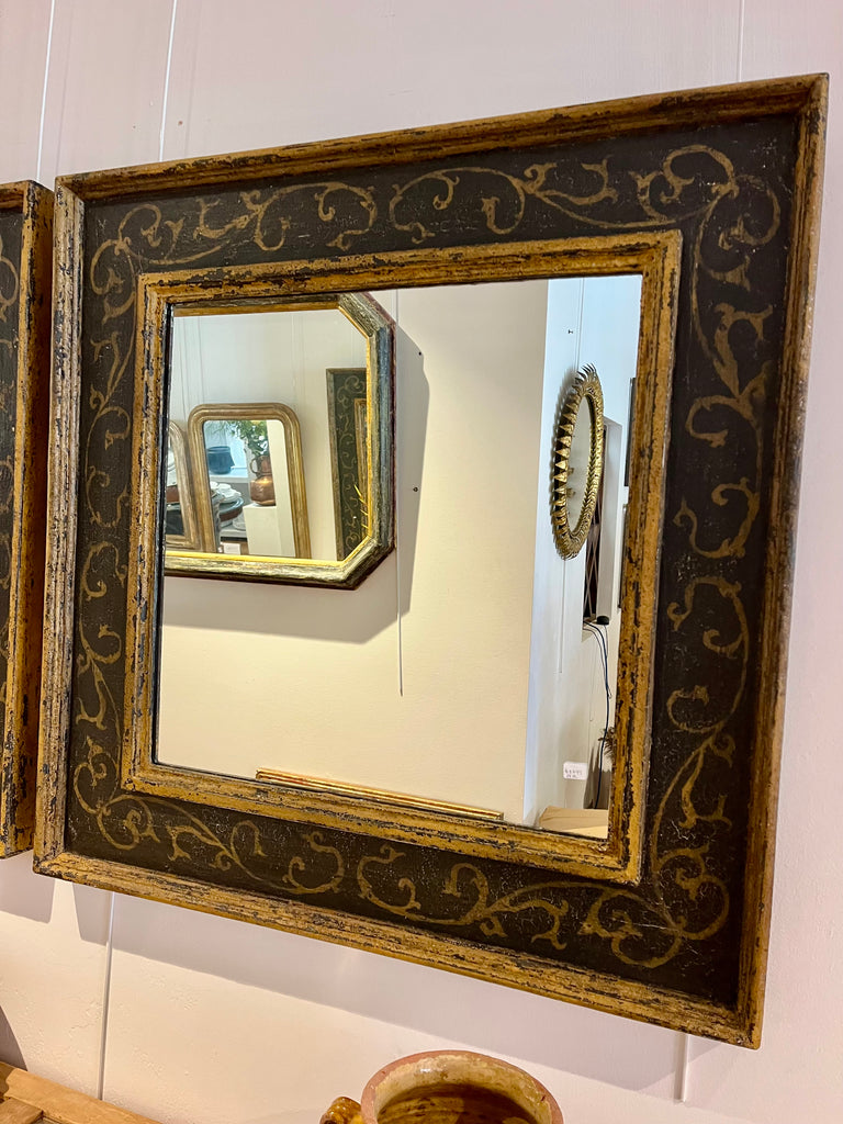 Italian hand painted mirrors pair  W89