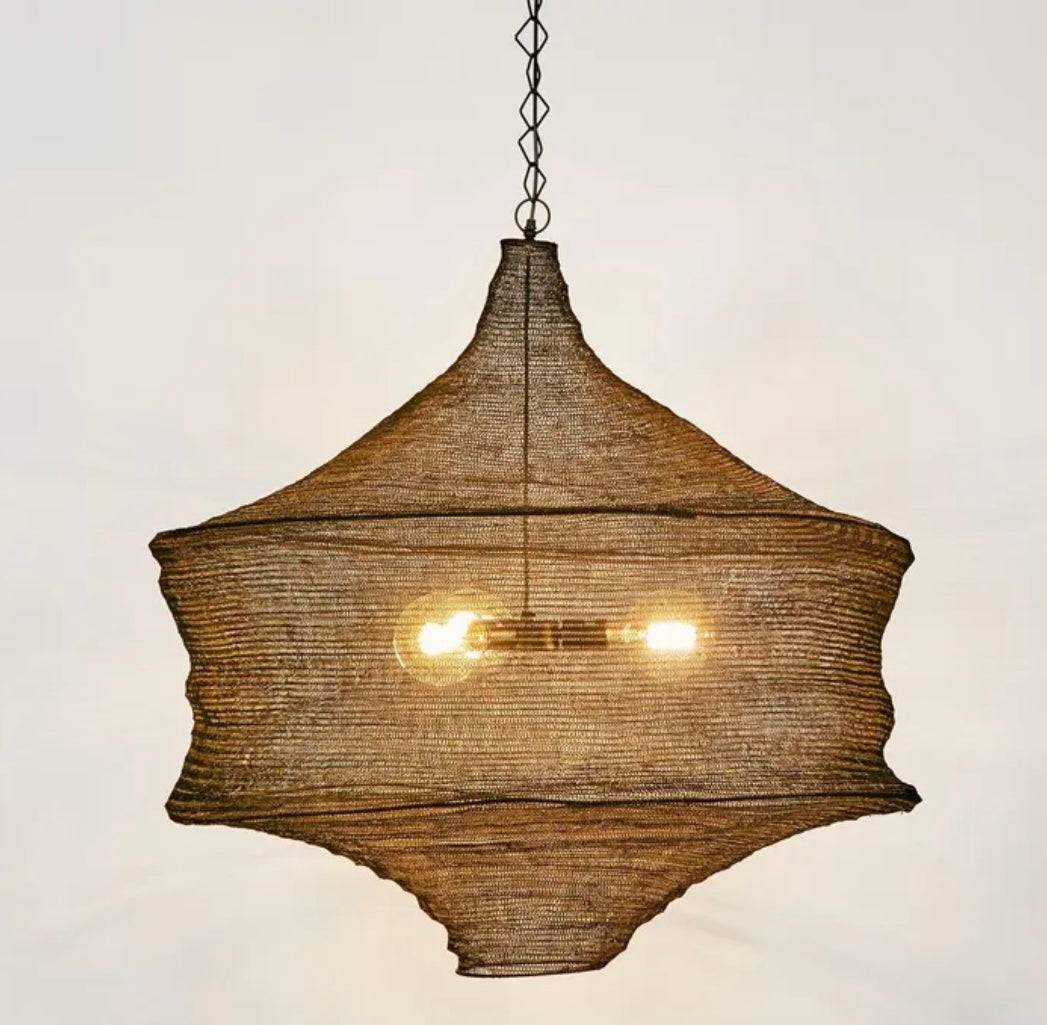 Ceiling Mesh hanging lamp brass