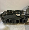 Melamine pearl beaded black irregular bowl 44cm