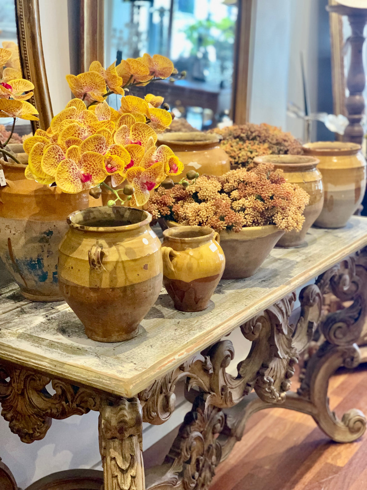 Confit pot 19thC French ochre.