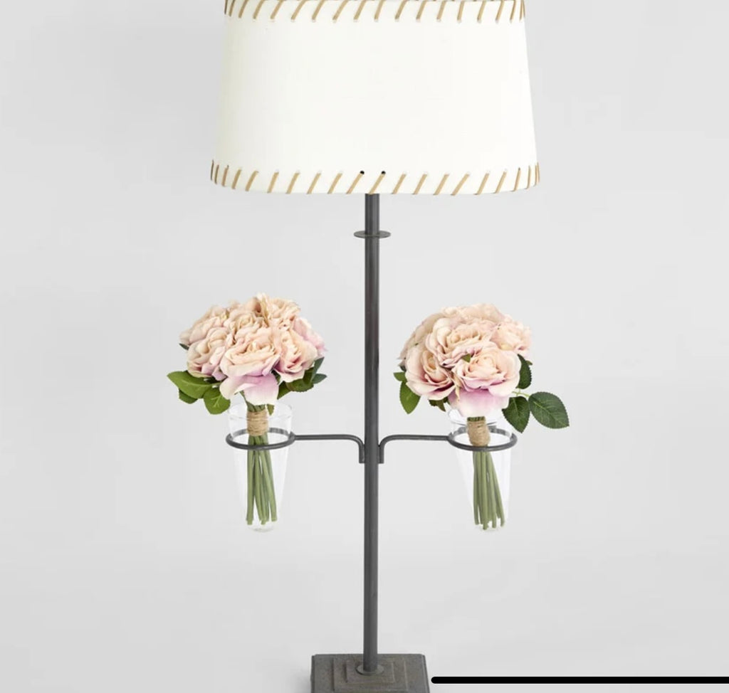 Lamp metal 2 cup vase -Due end OCT 26