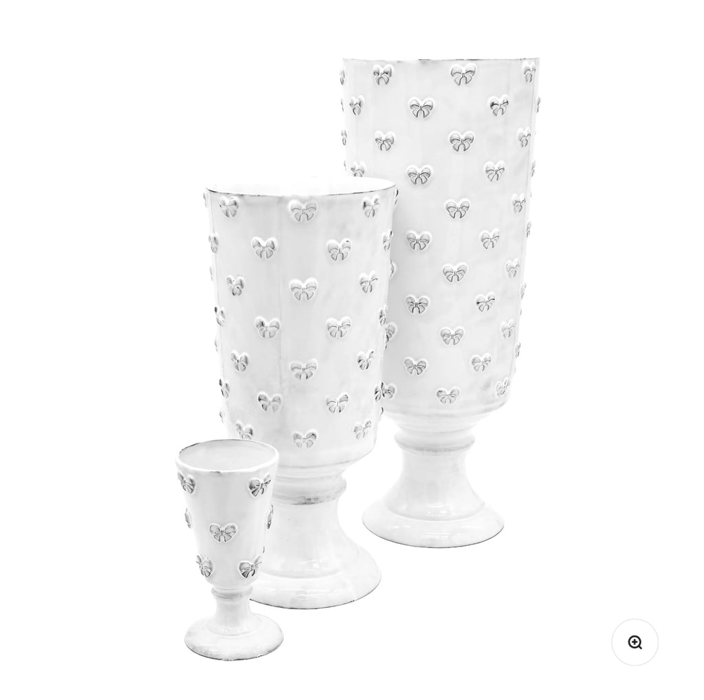 CARRON PARIS footed vase ribbon H42