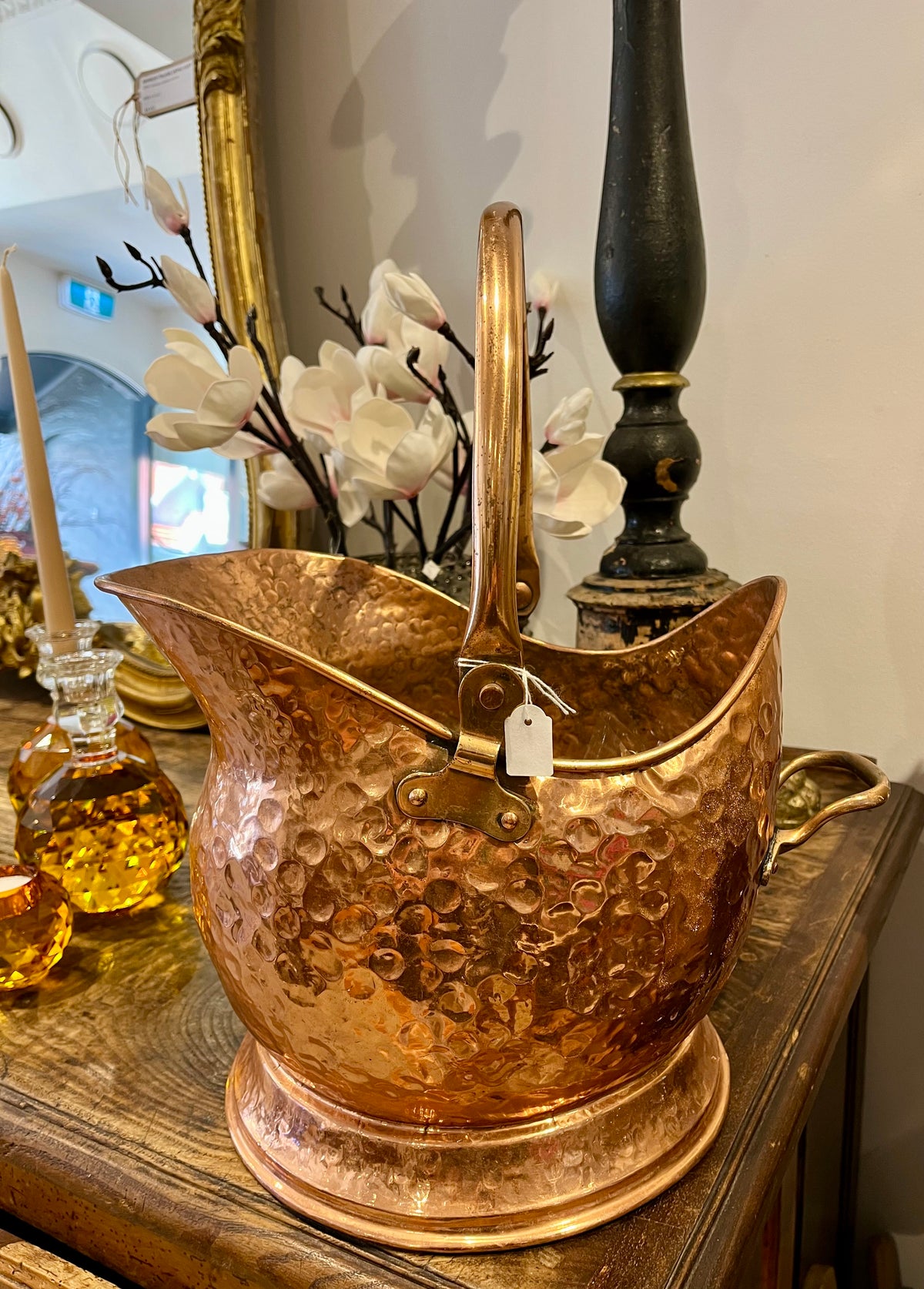 Copper coal scuttle