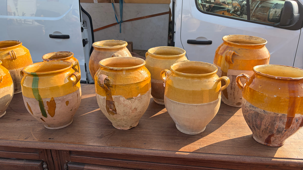 Confit pot 19thC French ochre.