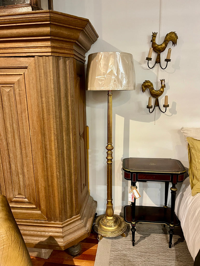 Antique lamp/shade gilt
