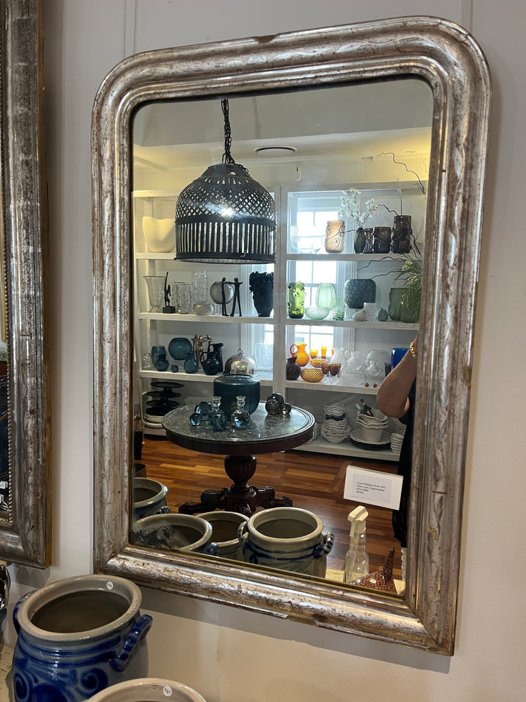 French Silver antique mirror H97 W69