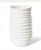 Vase ribbed white