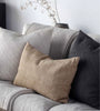 Linen cushion rectangle mustard
