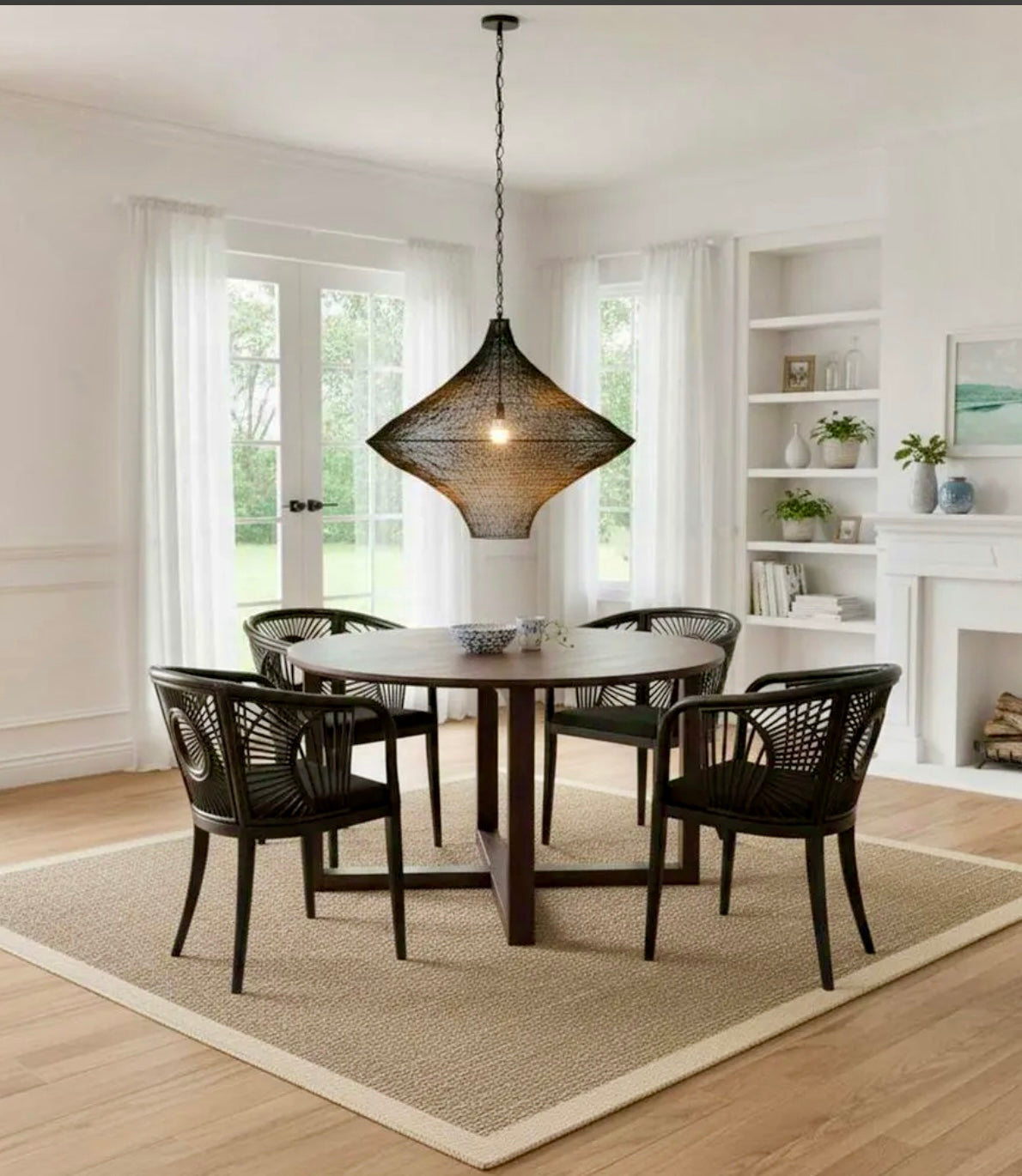 Ceiling mesh diamond lights black