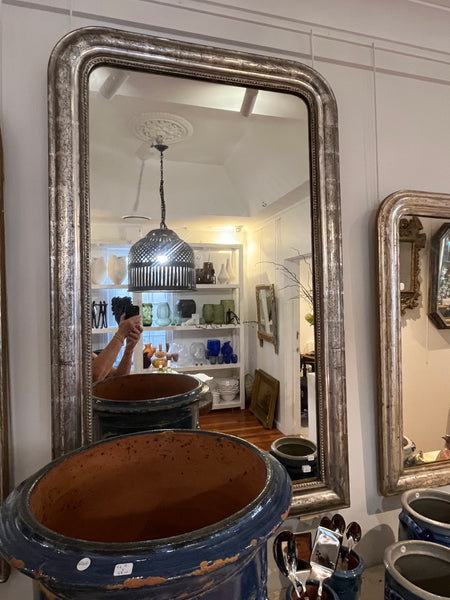 French Silver antique mirror H137 W83