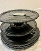 Melamine pearl beaded black cake stand