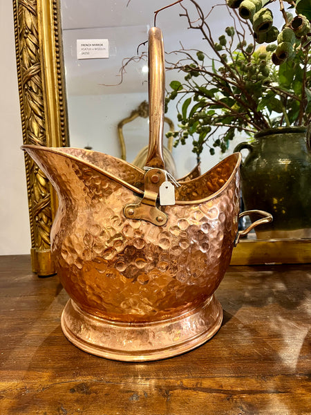 Copper coal scuttle