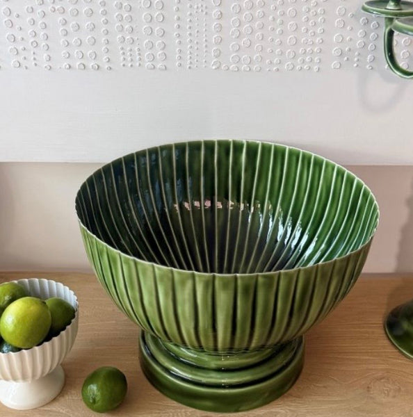 Green bowl/ice bucket on pedestal XL H28 D38