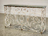 Console table wrought iron marble top