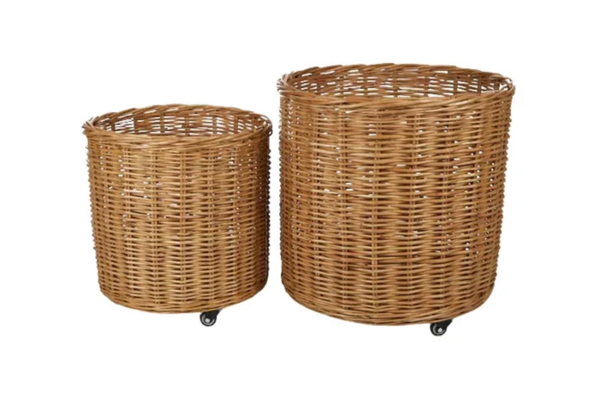 Basket on wheels round Large