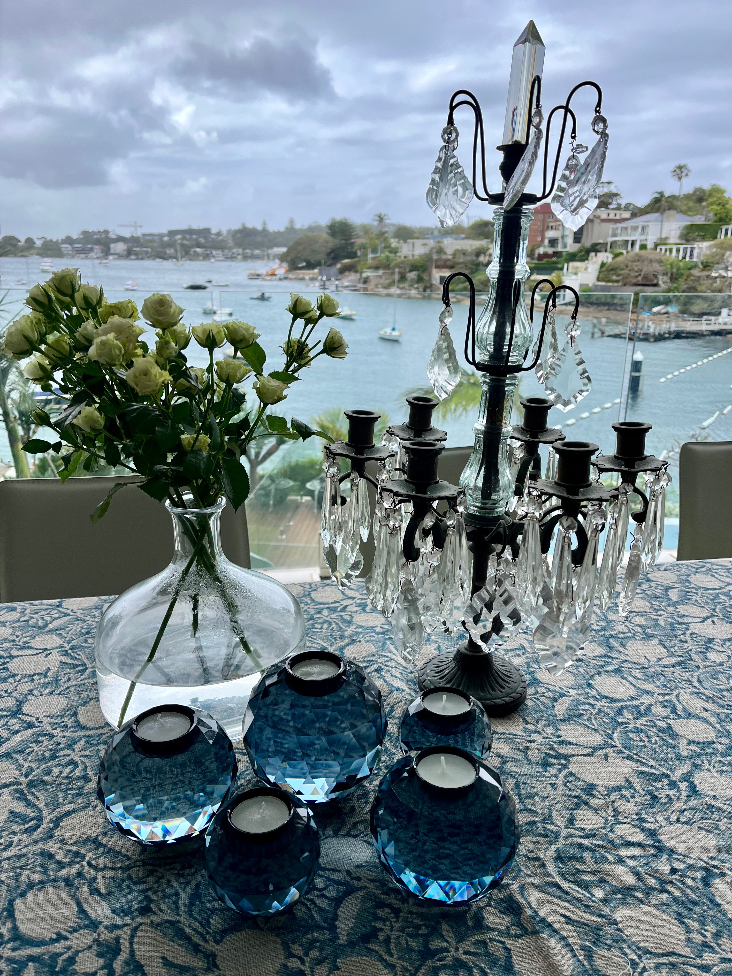 Tea light holders glass 12cm