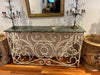 Console table wrought iron marble top