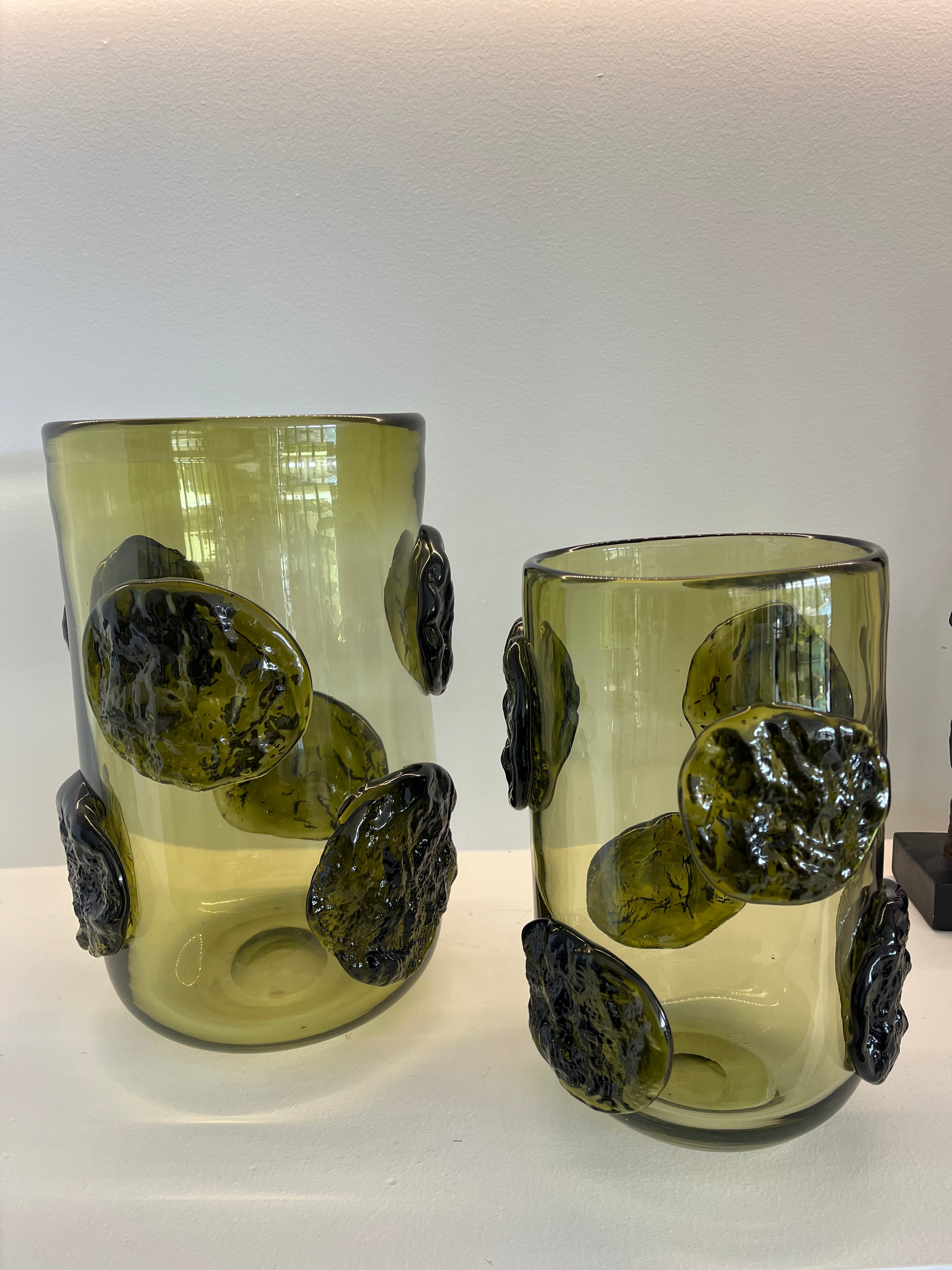 Vase Chartreuse green H27