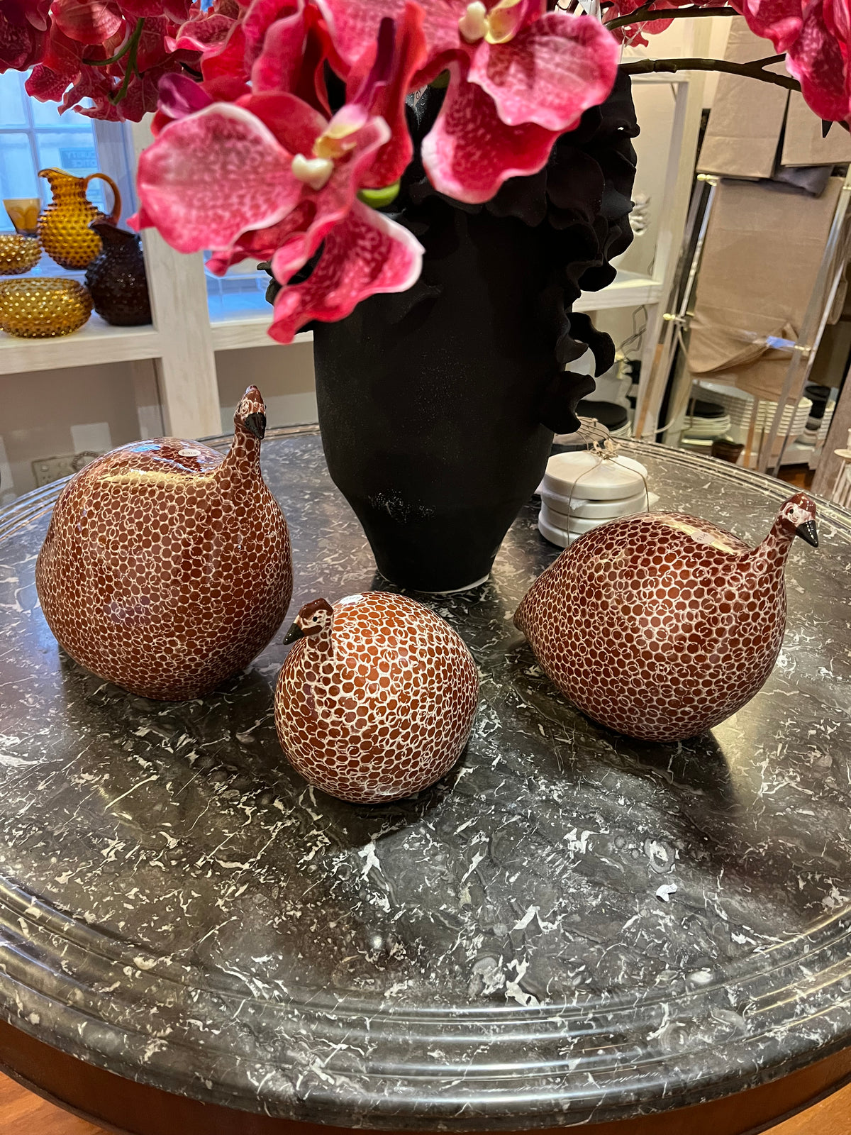 Ceramic Guinea Fowl Red