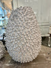 Vase ceramic barnacle egg shape white XL