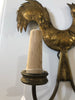 Wall sconce brass rooster pair