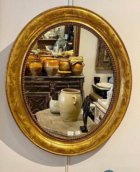 ✅French Mirror gilt oval H59 W51✅(SOLD)